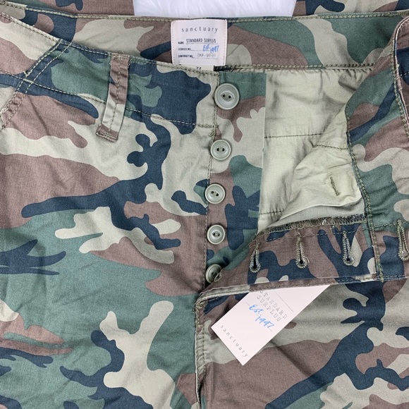 🔥SANCTUARY🔥Love Camo Capri Pants Frayed Hem Size 27 Green Camouflage NWT - Picture 4 of 6